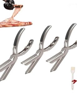 Rib Membrane Remover Stainless Steel Tool Kit,The Ultimate Rib Prep Tool for BBQ Enthusiasts,Ergonomic Design for Easy Membrane Removal,Dishwasher Safe BBQ Accessories (3pcs)
