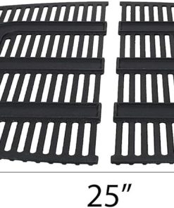 C764F(2-Pack) 25 x 17.8 inches Cast Iron Cooking Grid Grates Replacement for Weber 7646 Q300 Series, Q320, Q3000 Series, Q3200, 586002, 57060001, 404341 Grill Models 2