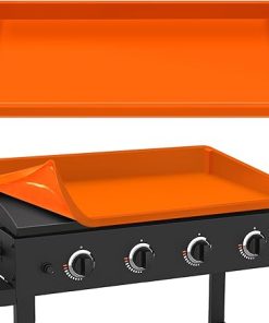 Full-edge 36″ Silicone Griddlle Cover Mat – Silicone Tool Mat – Griddle Grease Cup Liners with Gate: 3 in 1 Grill Accessories for Blackstone 2