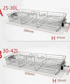 qiuqiu Baoblaze Stainless Steel Grilled Flat Basket, Roaster BBQ Rotisserie Skewers Oven Rotating Cage Fish Shrimp Meat Vegetables Grilling Basket Tool – Large for 30-40L Oven-Large 2