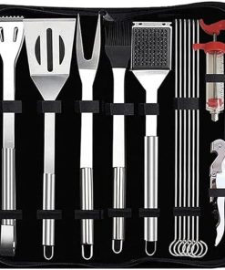 Grilling Accessories BBQ Grill Tools Set, 13PCS Stainless Steel Grilling Kit for Smoker, Camping, Kitchen, Barbecue Utensil Gifts for Men Women with Thermometer and Meat Injector