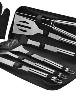 BBQ Accessories for Grilling 7pc Stainless Steel Grill Tools Set Food Clip Clamp Portable Barbecue Kit Outdoor Cooking Tools