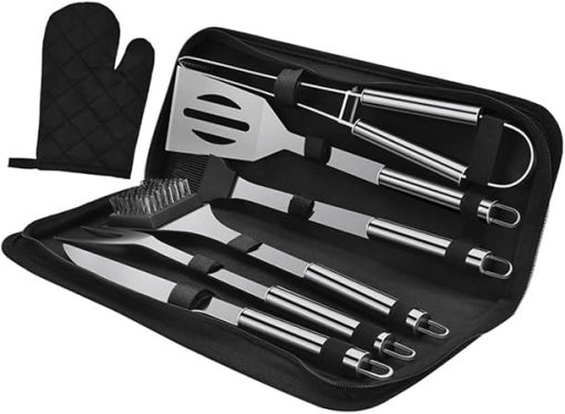 BBQ Accessories for Grilling 7pc Stainless Steel Grill Tools Set Food Clip Clamp Portable Barbecue Kit Outdoor Cooking Tools