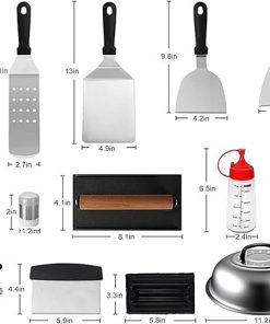 Barbecue Tool Sets Stainless Steel Barbecue Tool Set of 16 Outdoor BBQ Iron Plate Barbecue Shovel Barbecue Set for Barbecue 2