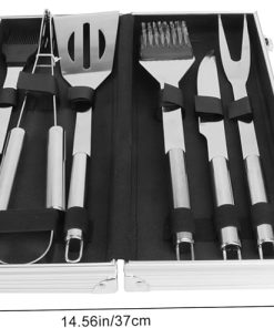 Outdoor BBQ Tools BBQ Utensils Set 6-Piece Stainless Steel Grill Cookware Compact Aluminum Case for Camping 2