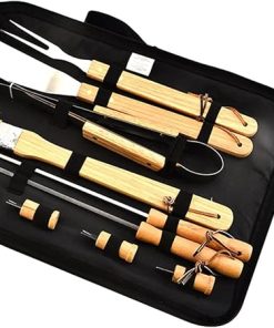 KANDUO BBQ Accessories Grilling Tools, Heavy Duty Stainless Steel BBQ Tools, Grill Tools Set with Wooden Handle, for Cooking, Backyard Barbecue & Outdoor Camping - Perfect Grill Gifts for Men