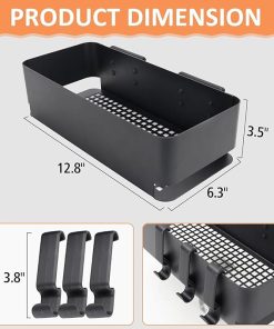 AJinTeby P.A.L. Pop-and-Lock Accessory for Traeger Grills – Storage Bin & 3 Hooks, Fits Ironwood 885/650, Pro Series 22/34, Pro D2 575/780, Also Compatible with Pit Boss and Z-Grill 2