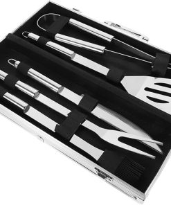 Grilling Tool Case 8pc Grill Tools Set Sturdy Stainless Steel for Outdoor