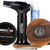 Smokeshow Walnut Wood Cocktail Smoker Kit with Torch & Butane. Six 4 oz. Wood Chips Flavors, Apple, Hickory, Cherry, Bourbon Soaked Oak, Maple & Mesquite. (6-Pack)