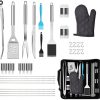 35Pcs BBQ Grill Grilling Accessories Tools Set,Barbecue Tool Set with Steel Fork, Stainless Steel Tongs and Spatula,BBQ Tools for Grill Outdoor