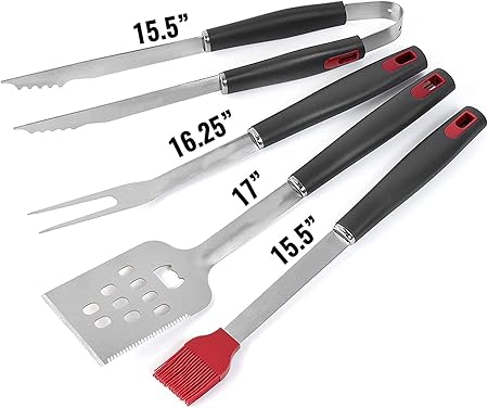 4pcs Heavy Duty BBQ Tools Gift Set for Men, Stainless Steel BBQ Accessories Tool Set, Grill Accessories BBQ Tools with Handle, for Home, Camping, Traveling 2 4pcs Heavy Duty BBQ Tools Gift Set for Men, Stainless Steel BBQ Accessories Tool Set, Grill Accessories BBQ Tools with Handle, for Home, Camping, Traveling - Image 2