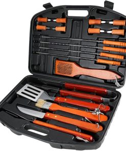 Outdoor 18 Piece Set of Barbecue Utensils and Tools Complete Set of Barbecue Tools