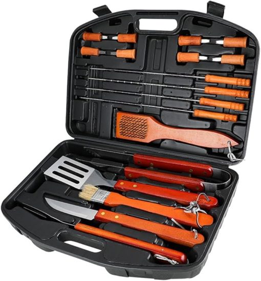 Outdoor 18 Piece Set of Barbecue Utensils and Tools Complete Set of Barbecue Tools