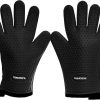KITCHEN PERFECTION XL Silicone Smoker Oven Gloves-Extreme Heat Resistant BBQ Gloves-Handle Hot Food Right on Your Grill Fryer&Pit|Waterproof Grilling Cooking Baking Mitts|Superior Value Set+3 Bonuses