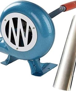 Hand Crank Blacksmith Forge Blower - Iron Gear Popcorn Fan, Manual Iron Gear BBQ Blower, With Duct Iron Gear Manual BBQ Air Blower, for Camping/Picnic/Outdoor Grill Accessories Tool ( Size : 150W )