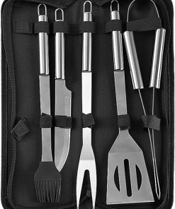Multifunctional Camping Barbecue Set, Outdoor BBQ Accessories, Hanging Kitchen Utensils, Camping Barbecue Tools, Portable Barbecue Fork and Knife Combination (White-Fruit peach5) 2