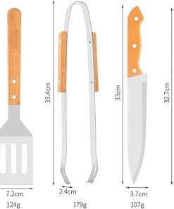 BBQ Tools Set, 4 PCS Portable Grilling Utensil Kit, Compact Barbecue Tool Set with Oxford Storage Bag – Suitable for Cooking and Camping Grilling Accessories 2