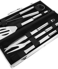 MERRYHAPY Stainless Steel BBQ Tool Set Outdoor Grill Accessories Kit Storage Box