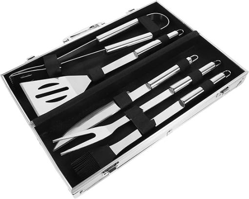 MERRYHAPY Stainless Steel BBQ Tool Set Outdoor Grill Accessories Kit Storage Box