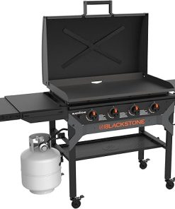 Blackstone 2310 Iron Forged 36” Omnivore Griddle with X-Braced Hood, Powder Coated Steel, Black