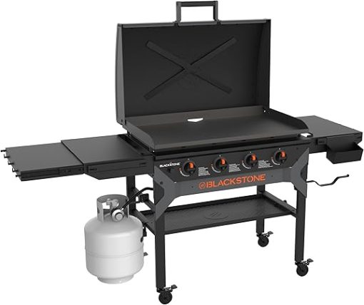 Blackstone 2310 Iron Forged 36” Omnivore Griddle with X-Braced Hood, Powder Coated Steel, Black