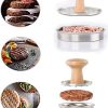 ABOOFAN 1 Set Stainless Steel Meat Maker with Real Thermometer Versatile Ham Burger Press Tool for Home Restaurant and Canteen Cooking Easy to Clean Kitchen Accessory 4