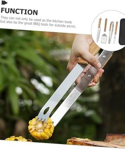 BESPORTBLE 3 Sets Stainless Steel BBQ Tools Grilling Fork Tong Multi-Functional Set Perfect for Outdoor Cooking 2