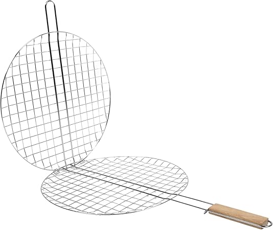 Stainless Steel Round Grill Basket Bbq Cooking Rack Outdoor Barbecue Tool Fish Meat Roasting Rack Portable Stainless Steel Round Grill Basket Bbq Cooking Rack Outdoor Barbecue Tool Fish Meat Roasting Rack Portable