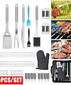 Grill Accessories, BBQ Tools Set,35Pcs BBQ Grill Grilling Accessories Tools Set,Barbecue Tool Set with Steel Fork, Stainless Steel Tongs and Spatula,BBQ Tools for Grill Outdoor 2