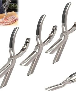 Rib Membrane Removal Tool, Stainless Steel Rib Membrane Remover Tool Kit, Ergonomic Design for Effortless BBQ Ribs Preparation, Dishwasher Safe BBQ Accessories (3pcs)