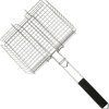 BESPORTBLE 1pc Stainless Steel Grill Net Clip Tool Barbecue Mesh Clamp for Steak Fish Bbq Easy to Clean Heat Resistant Handle for Outdoor Camping Picnic