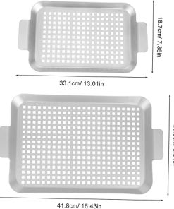 BESPORTBLE Grilling Accessory Outdoor Griddle Bbq Grill Pan Oven Bakeware Set Non-stick Baking Sheet Cookie Pan Multi-function Baking Tray Essential Kitchen Tool 2