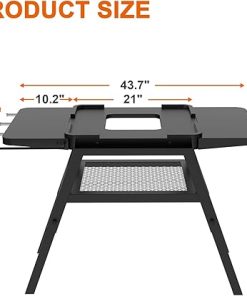 Adjustable Grill Stand for Ninja Outdoor Woodfire Series OG700 OG800 OG900 Series OO101 Woodfire Pizza Oven, Grill Cart for Ninja MO201 Artisan Pizza Oven, Replace for Ninja XSKUNSTAND Outdoor Stand 2