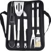 BBQ Grill Accessories Set, 5PCS Grilling Utensils Tools Set, Stainless Steel BBQ Tools Gift for Barbecue, Camping