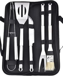 BBQ Grill Accessories Set, 5PCS Grilling Utensils Tools Set, Stainless Steel BBQ Tools Gift for Barbecue, Camping