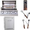 Lion Premium Grills 32-Inch Propane Grill L75000 and Multi-Functional Drawer with 5 in 1 BBQ Tool Set Package Deal