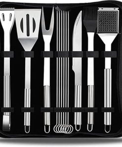 BBQ Grill Accessories Set - 12 PCS Stainless Steel BBQ Tools Set Grilling Utensil Set for Men Women Camping Backyard Barbecue