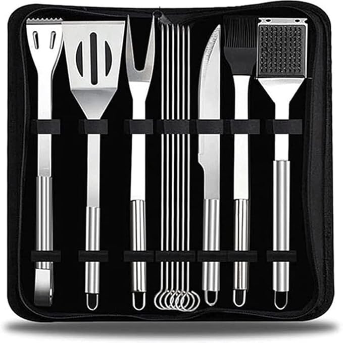 BBQ Grill Accessories Set – 12 PCS Stainless Steel BBQ Tools Set Grilling Utensil Set for Men Women Camping Backyard Barbecue BBQ Grill Accessories Set - 12 PCS Stainless Steel BBQ Tools Set Grilling Utensil Set for Men Women Camping Backyard Barbecue