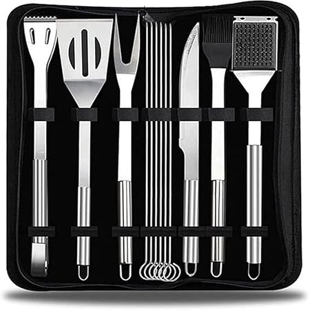 BBQ Grill Accessories Set – 12 PCS Stainless Steel BBQ Tools Set Grilling Utensil Set for Men Women Camping Backyard Barbecue BBQ Grill Accessories Set - 12 PCS Stainless Steel BBQ Tools Set Grilling Utensil Set for Men Women Camping Backyard Barbecue