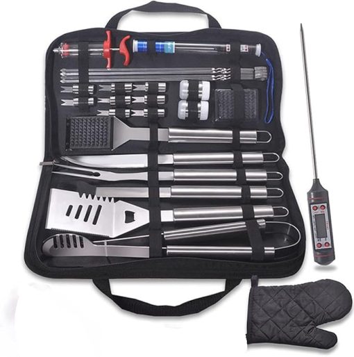 Griddle Accessories, 32 Pcs Flat Top Grill Accessories, Griddle Accessories Kit with Griddle Spatula, Scraper, Tongs and Egg Rings, Stainless Steel Griddle Tools Set for Outdoor BBQ and Camping