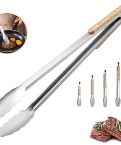 BBQ Tongs, BBQ Stainless Steel Cooking Tong with Handle Barbecue Tong Salad Tongs with Locking Ring Kitchen Gadget for Salad Grilling BBQ Accessories(7 inch) 2