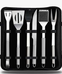 Barbecue Tool Set BBQ Grill Accessories 6Pcs Stainless Steel BBQ Accessories Set with Storage Bag Grill Set Heavy Duty BBQ Accessories for Backyard Outdoor Camping