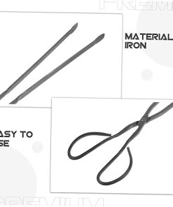 Professional Clip Camping Fireplace Tong Iron Clamp Long Handle for Outdoor Cleaning Picker Random Style 2