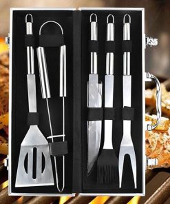 5-piece small handle BBQ barbecue set outdoor aluminum box barbecue tool 2