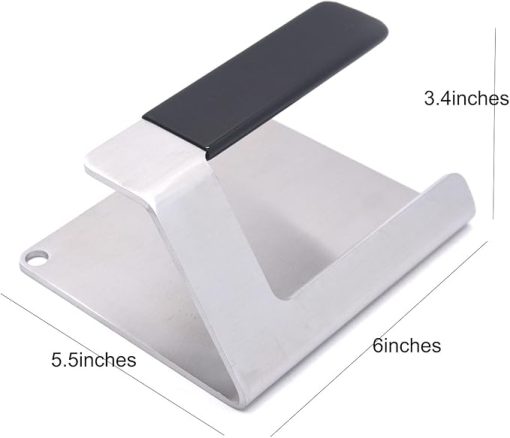 Kitchen Tools 6"×5.5" Stainless Steel Hamburger Smash Press, Sandwiches Flat Top Grilling Sear Sizzle Griddle Accessories Integrated Grill Press Burger Press - Image 2