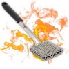 BBQ Dragon Chainmail Grill Brush - Bristle-Free Grill Cleaning Brush for Outdoor Grill - Heavy-Duty BBQ Brush and Grill Scrubber - Stainless Steel BBQ Grill Brush Cleaner - Safe BBQ Brush for Grills
