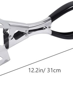 Drain Tongs Plain Food Clip BBQ Accessories Outdoor Barbecue Tool Portable Bread Tong BBQ Tool Barbecue Clamp Stainless Steel Food Tong Food Clamp with Plastic Handle/749 2