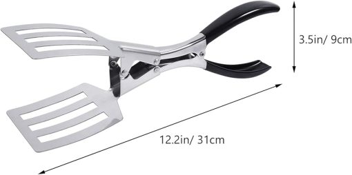 Drain Tongs Plain Food Clip BBQ Accessories Outdoor Barbecue Tool Portable Bread Tong BBQ Tool Barbecue Clamp Stainless Steel Food Tong Food Clamp with Plastic Handle/749 - Image 2