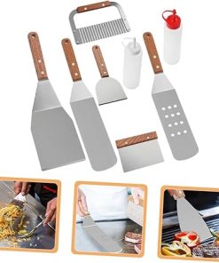 Grilling Tool Set 8 Piece BBQ Utensils Kit Grill Accessories Stainless Steel Easy to Clean Compact for 2