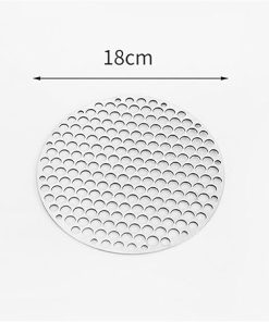 BBQ Grill Grate,outdoor barbecue net, Stainless Steel Round BBQ Net Grill Mesh Roast Nets Bacon Grill Tool Iron Nets Camping Barbecue Accessories Non-stick Grid Rack(18cm) 2